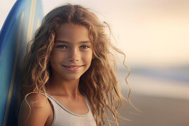 Menina feliz ao sol na praia