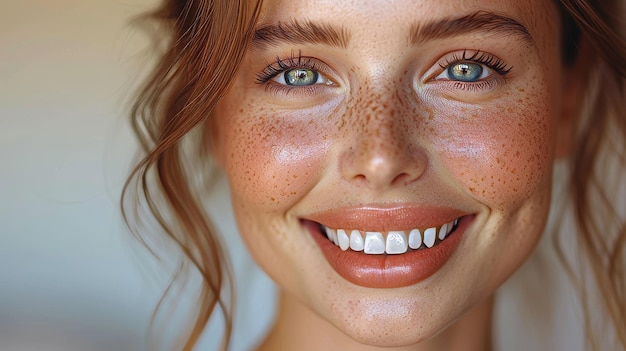 Menina feliz, o conceito de dentes saudáveis.