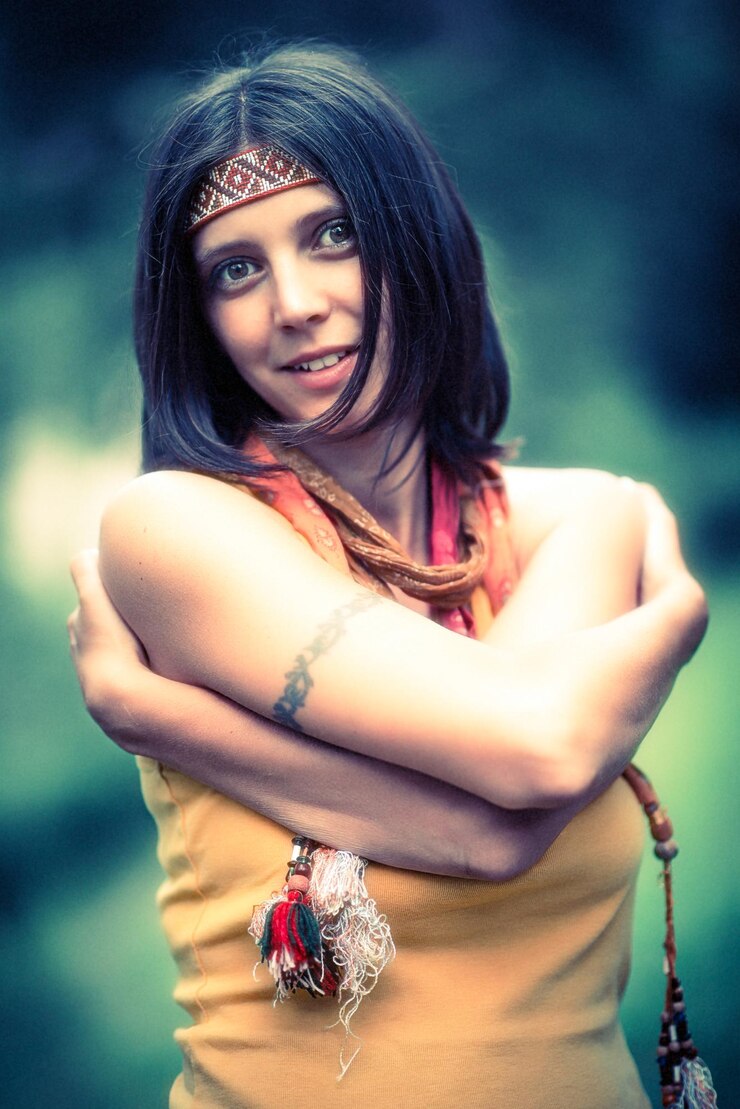 Foto menina hippie