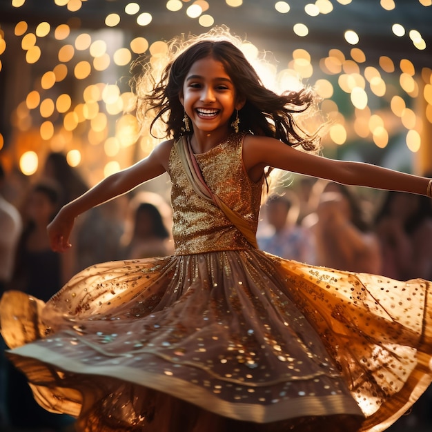 Menina indiana arranjando Diyas durante o festival de Diwali