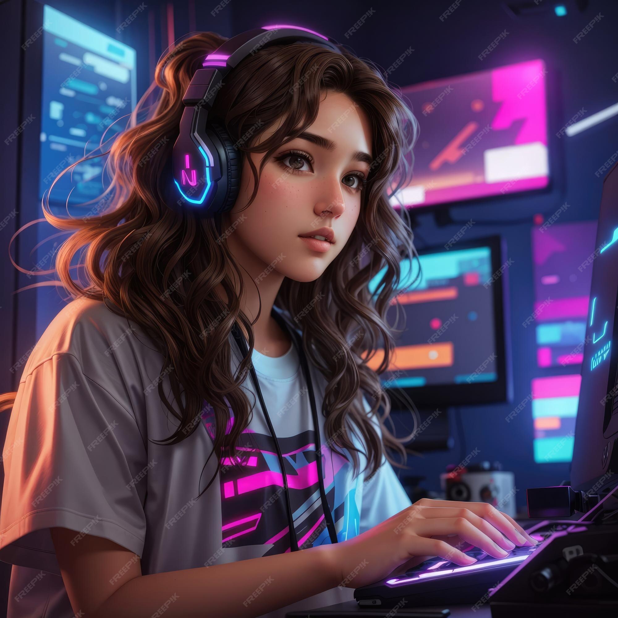 Menina Sorridente Gostando De Jogar Jogos Online Em Tablet Digital. Foto de  Stock - Imagem de internet, computador: 174943900