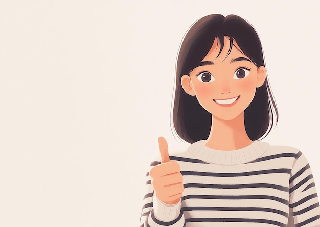 Menina linda apontando para o lado gesto de menina linda