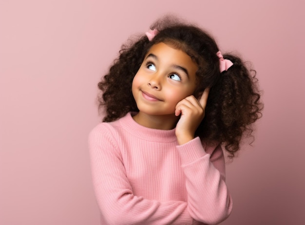 Foto menina linda com fundo rosa xdxa