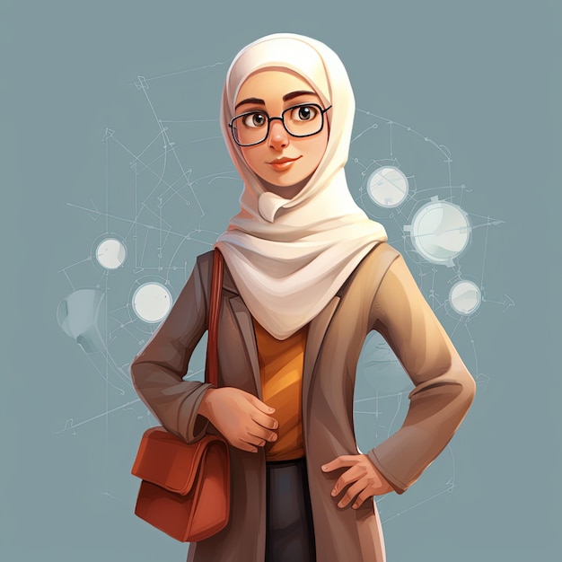 menina muçulmana com ilustração de hijab