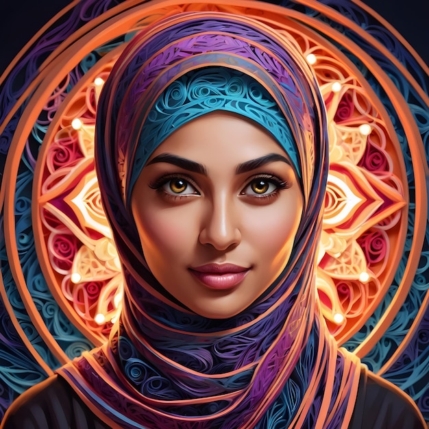 menina muçulmana quilling arte