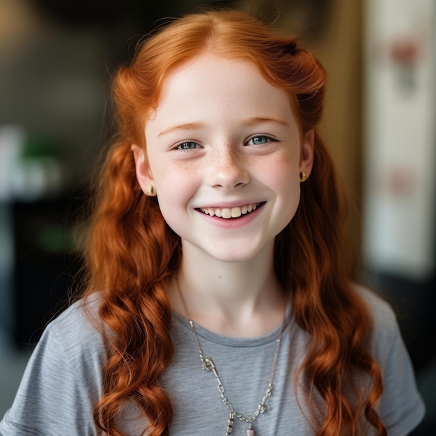 Menina ruiva 8 sorrisos com aparelhos ortopédicos