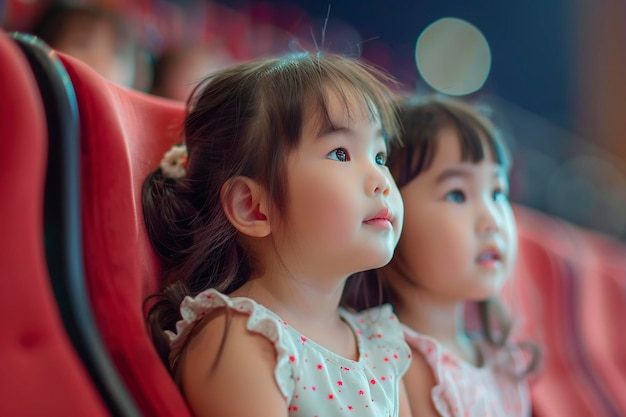 Foto meninas asiáticas bonitas no auditório