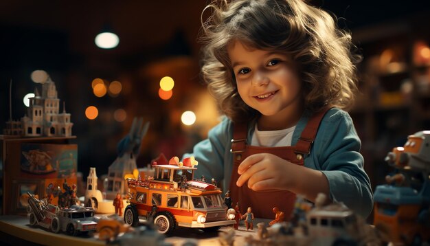 Meninas bonitas sorridentes brincando de meninos alegres comemorando a alegria do Natal gerada pela inteligência artificial