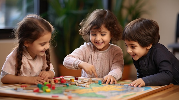 meninas brincando na aula e aprendendo durante um dia normal