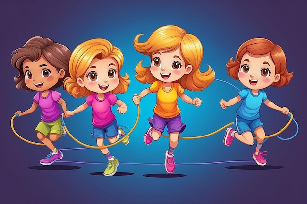 Meninas jogando salto de corda