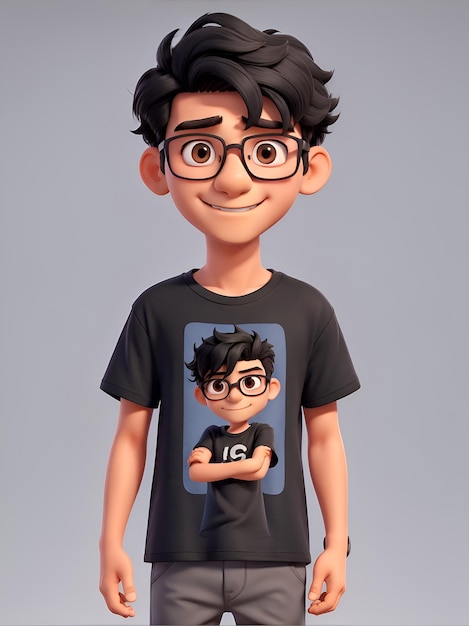 menino 3d com óculos