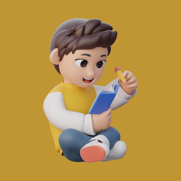 Menino 3D Personagem 3d personagem de menino em estilo diferente3d Vector3d ilustração de estilos de menino 75