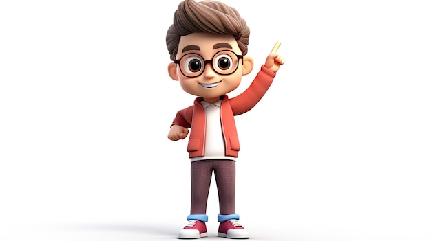 Menino 3D personagem de desenho animado AI gerado