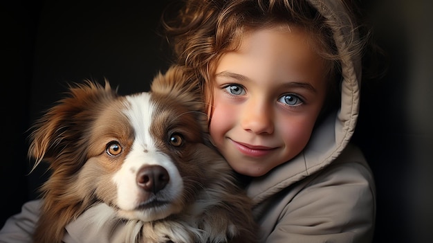 menino brincando com seu cachorro fofo