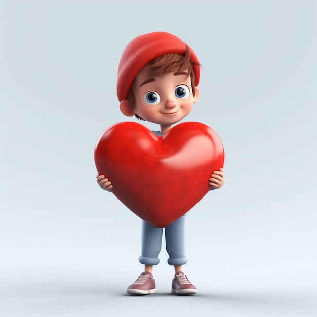 menino carregando balão de coração