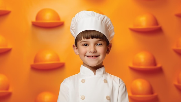 menino vestindo uniforme de chef