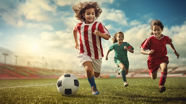 Meninos jogando futebol no campo