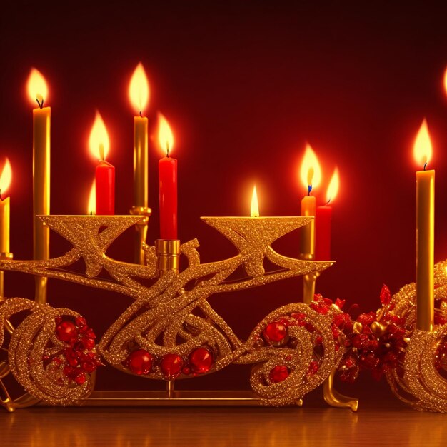 Menorah para la celebración de Hanukkah fondo HD