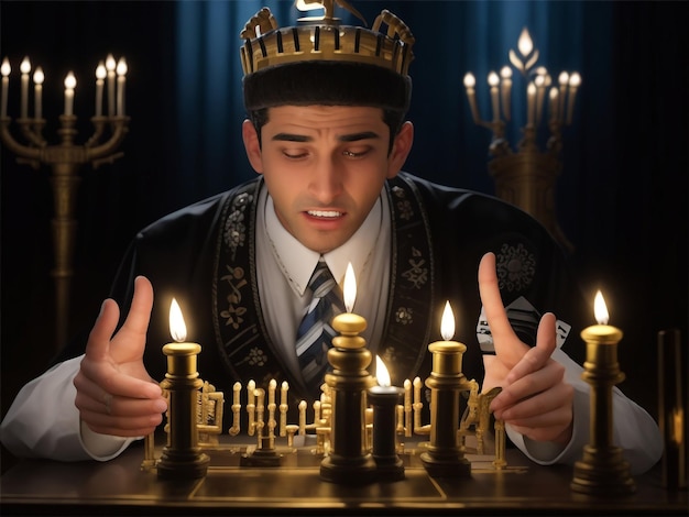 Menorah Hintergrundbilder Sammlungen niedliche Tapeten ai generiert