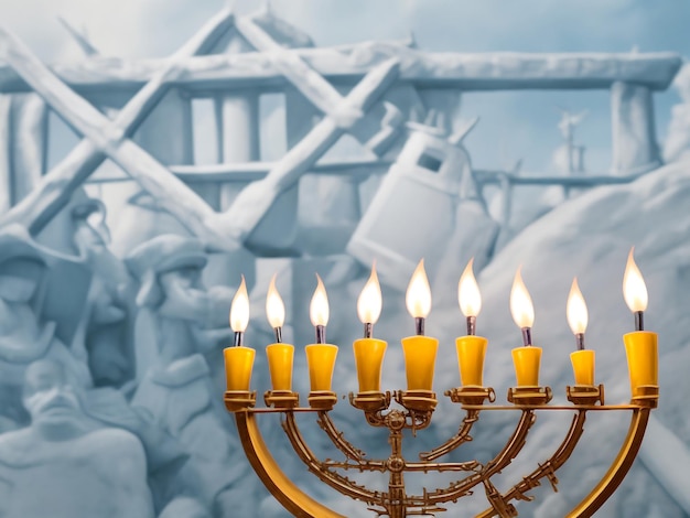 Menorah Hintergrundbilder Sammlungen niedliche Tapeten ai generiert