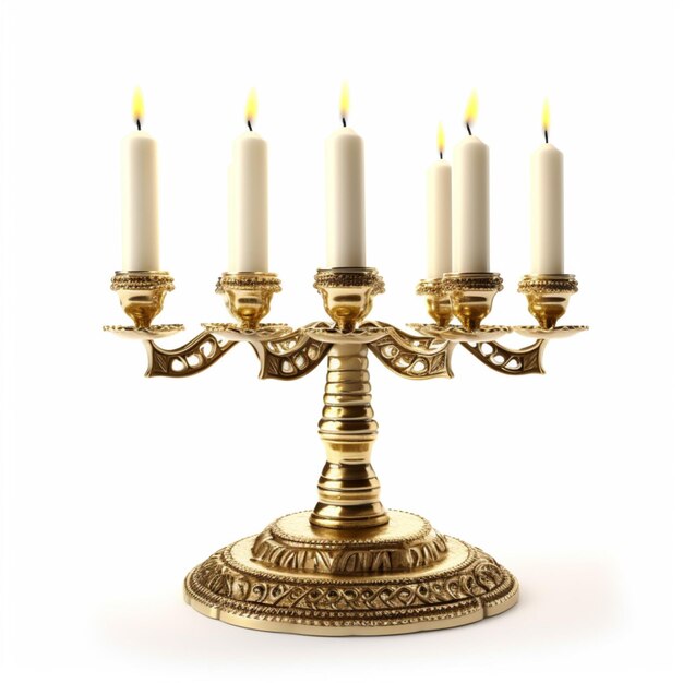 Menorah mit weißem Hintergrund, hochwertiges Ultra-HD