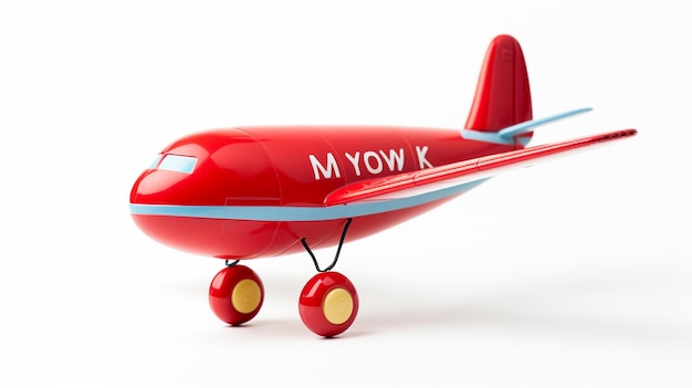 Mensagem de despedida Avião de brinquedo vermelho com 39We39ll Miss You39 Talk Bubblequot