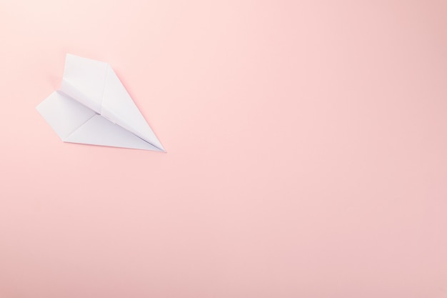 Mensaje de documento de carta de avión de papel Vista superior simulacro de diseño de viaje en avión