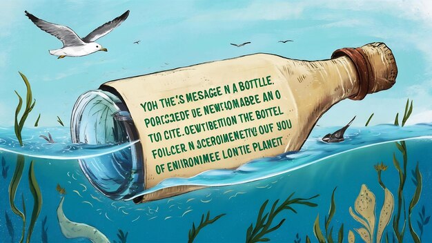 Mensaje ecológico en un concepto de botella