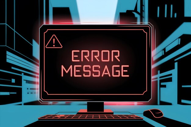 Mensaje de error en una pantalla de computadora