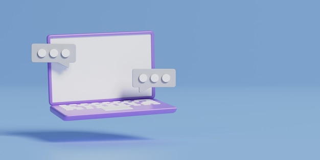 Mensaje de notificación de cuaderno e icono en fondo azul pastel