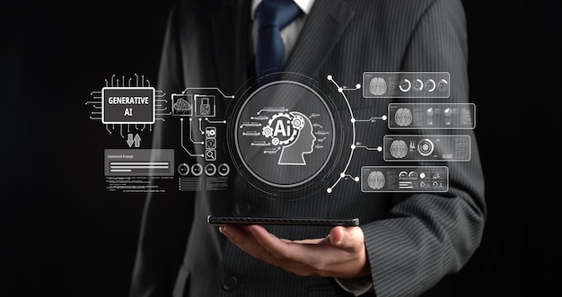 Mensch interagiert mit KI künstlicher Intelligenz virtueller Assistent FaaS