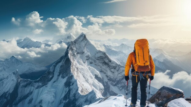 Mensch Wintermensch Extremreisen Natur Sport Schnee Wandern Bergsteiger Abenteuer