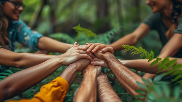 Menschen aus verschiedenen Hintergründen melden sich freiwillig, um sich gegenseitig zu unterstützen