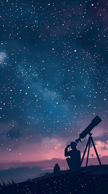 Menschen beobachten durch ein Teleskop den Neumond, der den Beginn des Fastenmonats Ramadan anzeigt