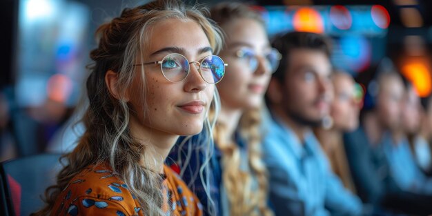 Foto menschen, die eine sprache während von online-kursen mit netbook-elearning-bildungskonzepten lernen