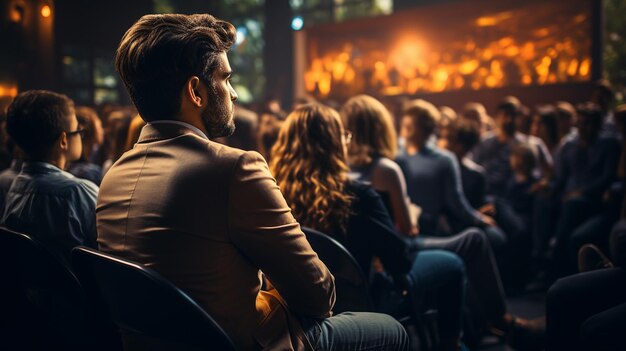 Menschen, die in einem Besprechungsraum einer Konferenz zuhören.