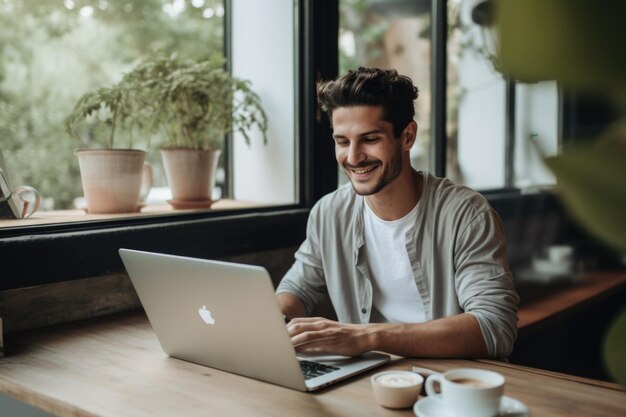 Menschen, die von zu Hause aus arbeiten, genießen die Balance zwischen Arbeit und Privatleben