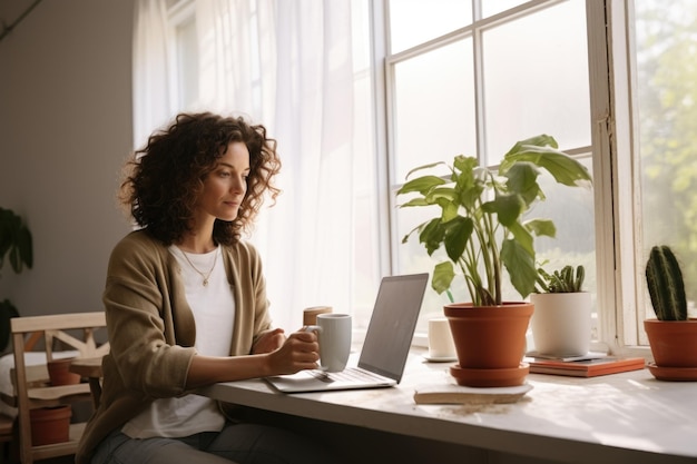 Menschen, die von zu Hause aus arbeiten, genießen die Balance zwischen Arbeit und Privatleben