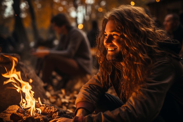 Foto menschen im herbsthintergrund