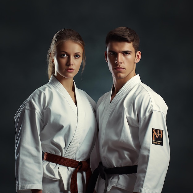 Menschen in Karate-Uniform