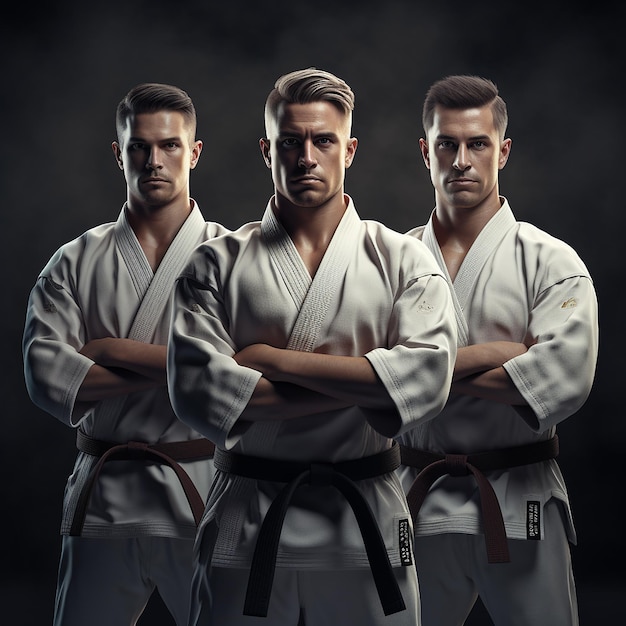 Menschen in Karate-Uniform