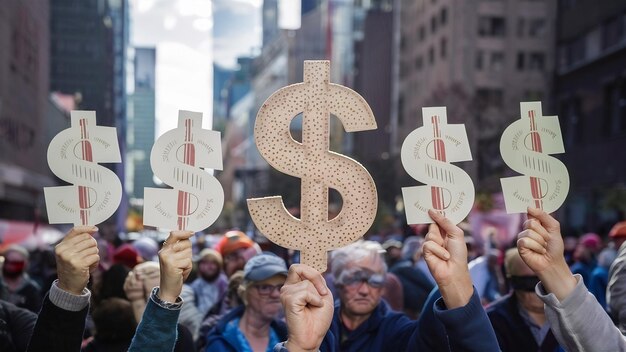 Foto menschen mit dollarzeichen