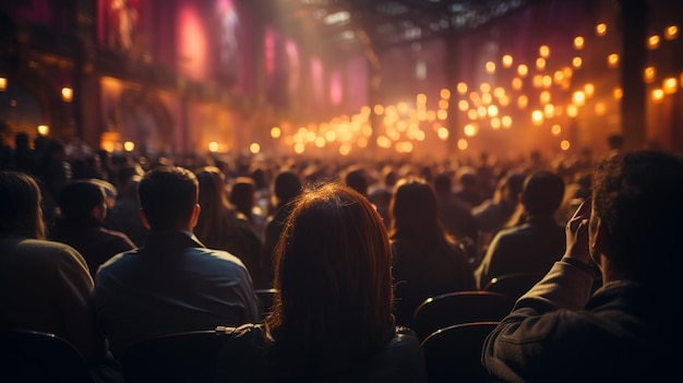 Menschen oder Publikum versammelten sich im Theater oder Auditorium. Generative KI