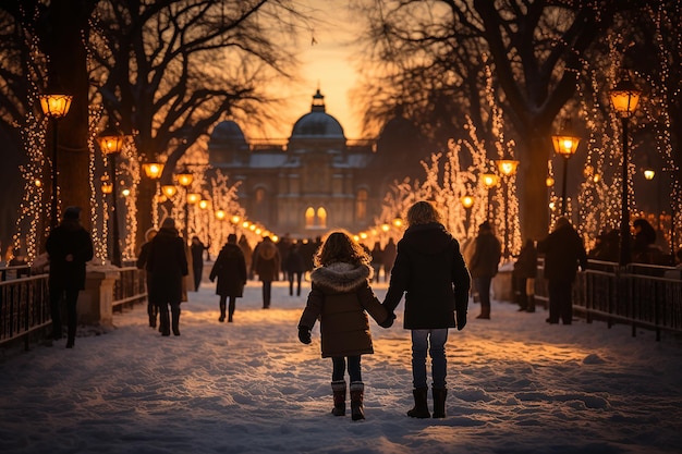 Menschen Weihnachtshintergründe, die freudige Momente festhalten