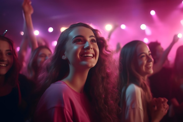 Menschenmenge, die bei einem Konzert tanzen