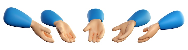 Foto menschliche hand beim halten und geben von gestensatz willkommenstreffen geschäftsidee geben und nehmen oder zahlungskonzept realistische 3d-renderqualität in hoher qualität isoliert auf weißem hintergrund