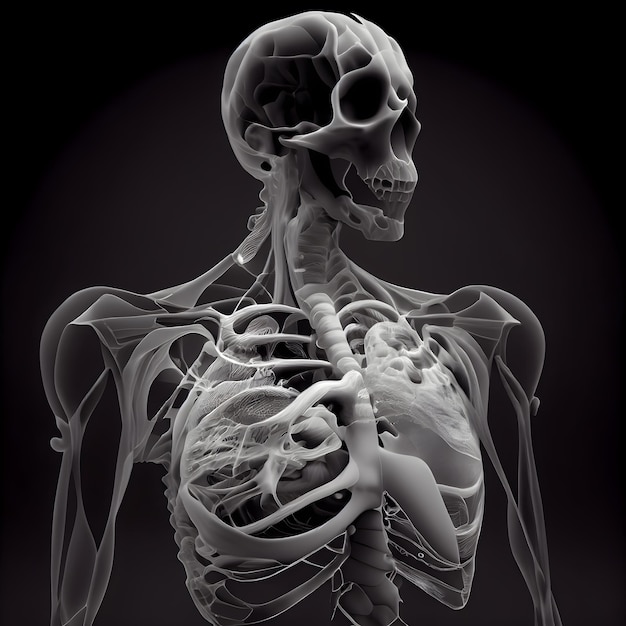 Foto menschliche skelettanatomie 3d-illustration schwarzer hintergrund