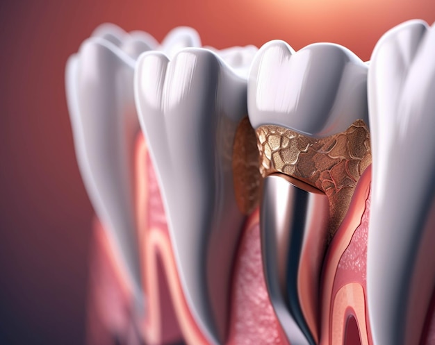 Menschliche Zahnanatomie Medizinisch genaue Zahn 3D-Illustration menschlicher Zähne