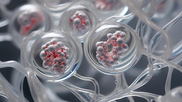 Foto menschlicher zellorganismus menschlicher embryo makrofoto in vitro-fertilisation und fruchtbarkeitsforschung