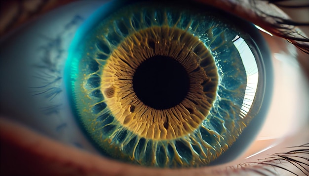 Menschliches Auge, Nahaufnahme der generativen KI